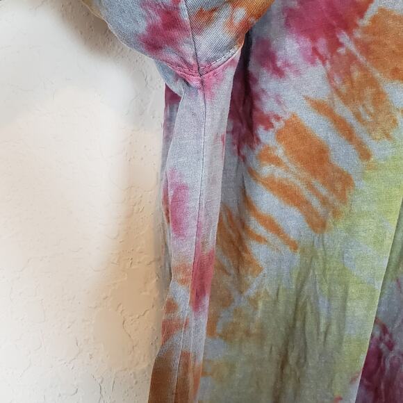 ID by Next Level Gray Tie Dye T-Shirt Unisex Women's Medium Casual Weekend Day - Picture 3 of 7